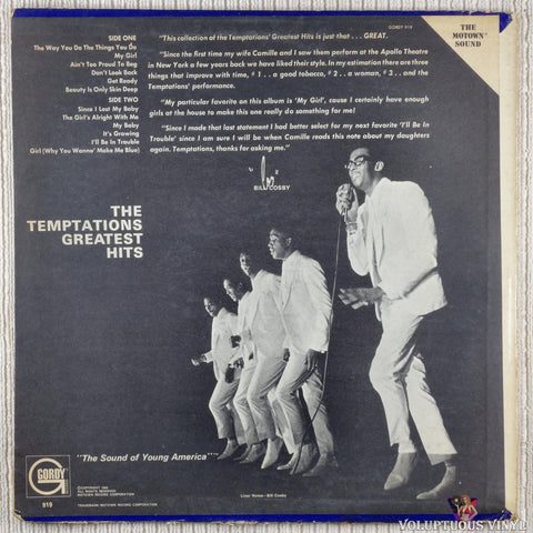The Temptations – Greatest Hits vinyl record back cover