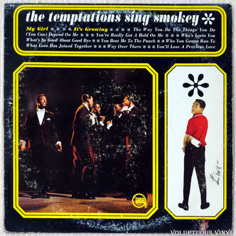 The Temptations ‎– The Temptations Sing Smokey vinyl record front cover