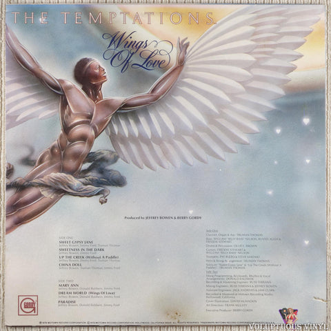 The Temptations – Wings Of Love vinyl record back cover