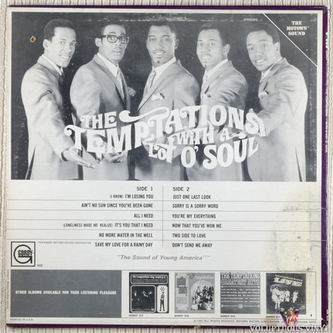 The Temptations – With A Lot O' Soul vinyl record back cover