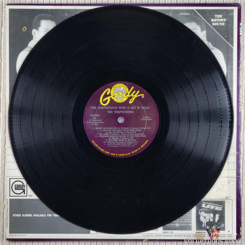 The Temptations – With A Lot O' Soul (1967) Vinyl, LP, Album, Mono 