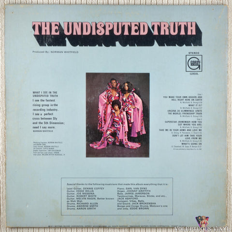 The Undisputed Truth ‎– Face To Face With The Truth vinyl record back cover