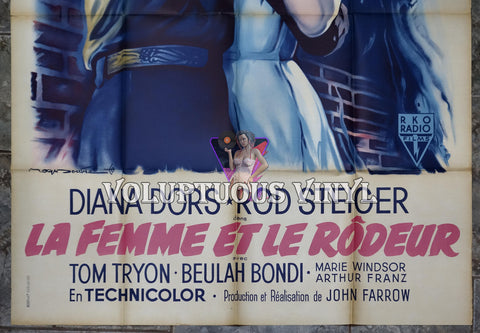 The Unholy Wife (1957) - French Grande - Diana Dors Film-Noir Art original film poster bottom half