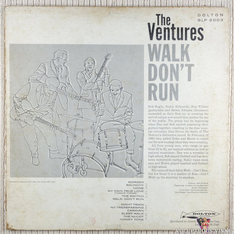 The Ventures – Walk Don't Run vinyl record back cover