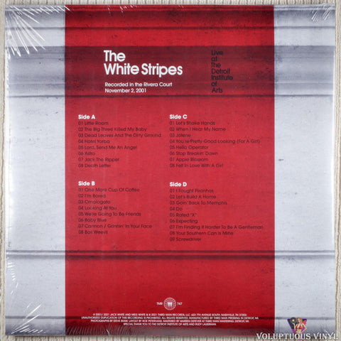 The White Stripes – Live At The Detroit Institute Of Arts vinyl record back cover