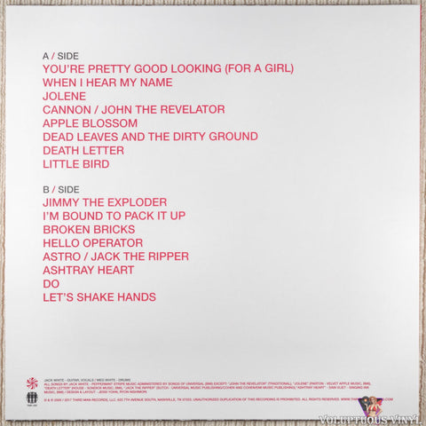 The White Stripes - Live At The Magic Stick vinyl record back cover