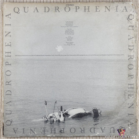 The Who ‎– Quadrophenia vinyl record back cover