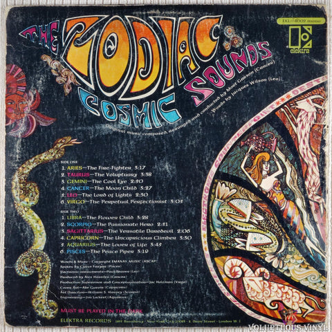 The Zodiac ‎– Cosmic Sounds vinyl record back cover