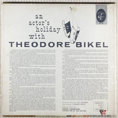 Theodore Bikel – An Actor's Holiday vinyl record back cover