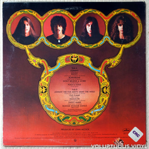 Thin Lizzy ‎– Johnny The Fox - Vinyl Record - Back Cover