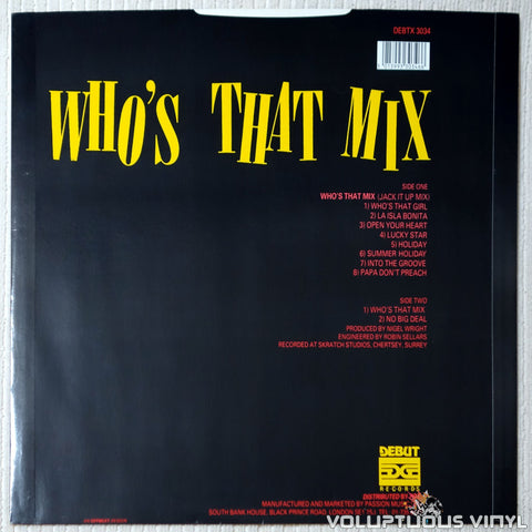 This Year's Blonde ‎– Who's That Mix - Vinyl Record - Back Cover