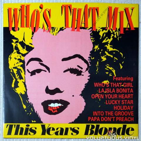 This Year's Blonde – Who's That Mix (1987) 12" Single, UK Press