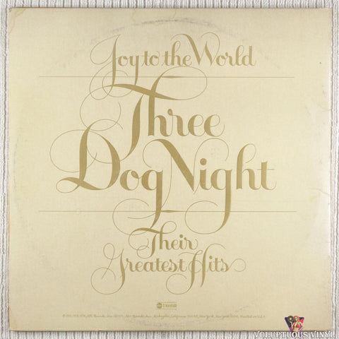 Three Dog Night – Joy To The World: Their Greatest Hits vinyl record back cover