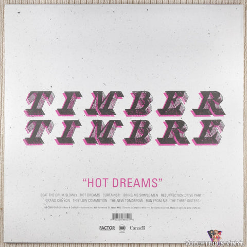 Timber Timbre ‎– Hot Dreams vinyl record back cover