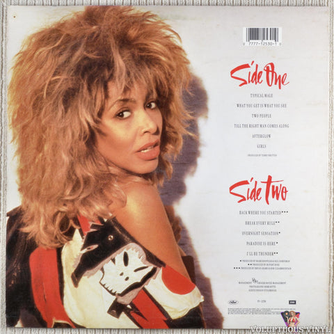 Tina Turner – Break Every Rule vinyl record back cover