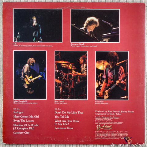 Tom Petty And The Heartbreakers ‎– Damn The Torpedoes vinyl record back cover