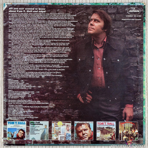 Tom T. Hall – Tom T. Hall's Greatest Hits vinyl record back cover