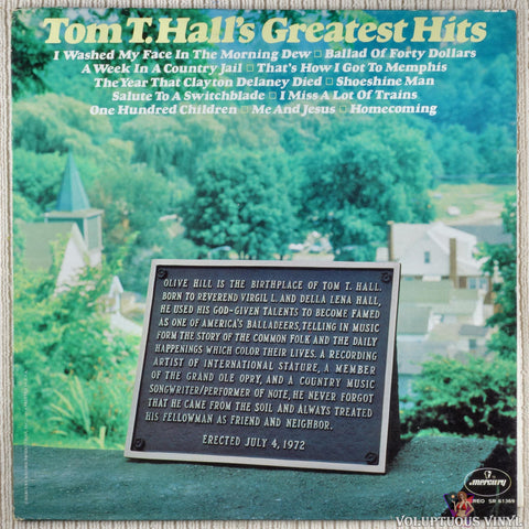 Tom T. Hall – Tom T. Hall's Greatest Hits vinyl record front cover