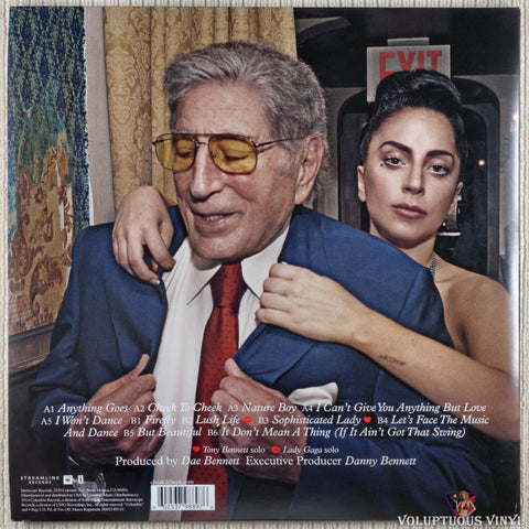 Tony Bennett & Lady Gaga ‎– Cheek To Cheek vinyl record back cover