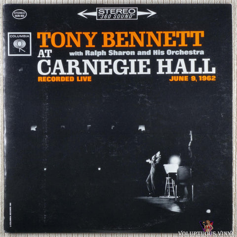 Tony Bennett With Ralph Sharon And His Orchestra – At Carnegie Hall Recorded Live June 9, 1962 vinyl record front cover