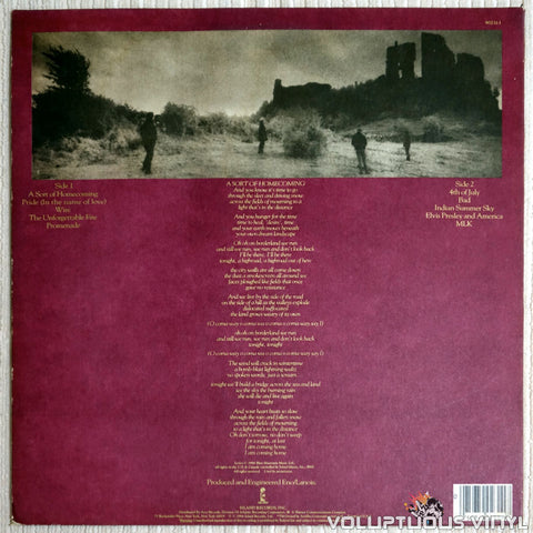 U2 ‎– The Unforgettable Fire - Vinyl Record - Back Cover