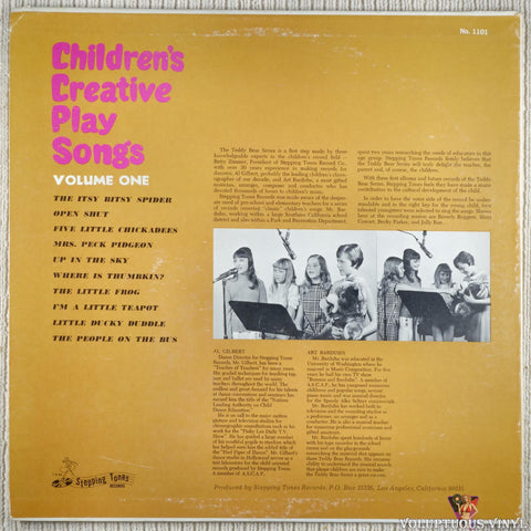Unknown Artist – Childrens Creative Play Songs, Volume One vinyl record back cover