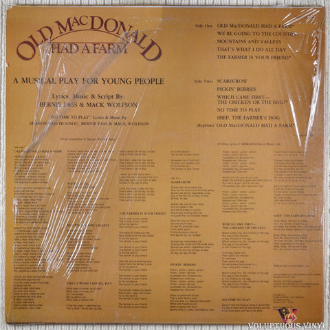 Unknown Artist ‎– Old MacDonald Had A Farm vinyl record back cover