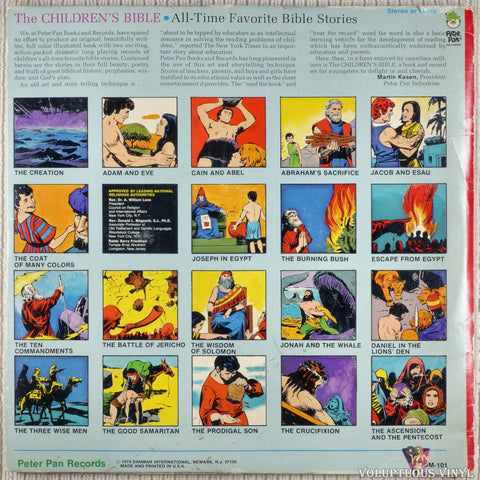 Unknown Artist ‎– The Children's Bible vinyl record back cover