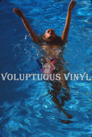 Unknown Model Skinny Dipping In Pool 1960's Color Transparency