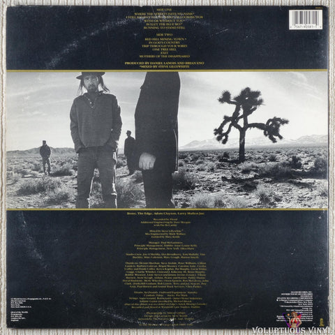 U2 – The Joshua Tree vinyl record back cover