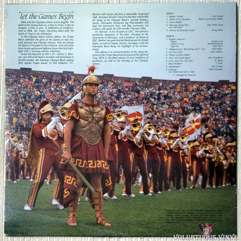 USC Trojan Marching Band ‎– Let The Games Begin vinyl record back cover