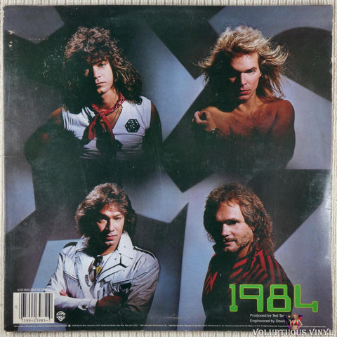 Van Halen ‎– 1984 vinyl record back cover