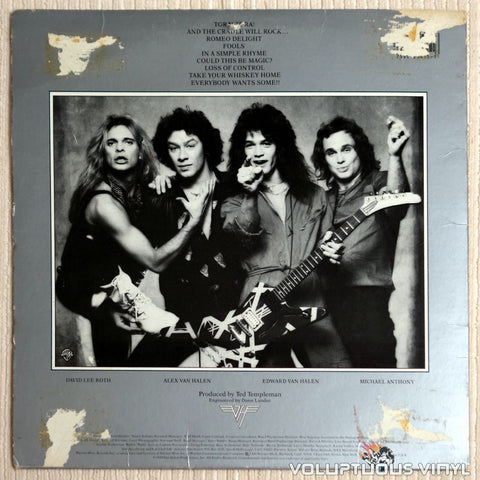 Van Halen ‎– Women And Children First - Vinyl Record - Back Cover