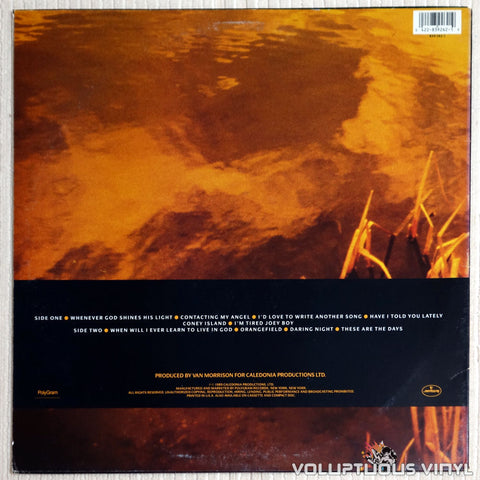 Van Morrison ‎– Avalon Sunset - Vinyl Record - Back Cover