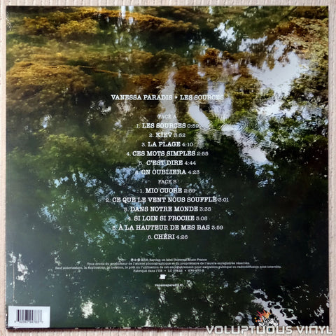 Vanessa Paradis ‎– Les Sources vinyl record back cover