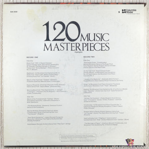 Various – 120 Music Masterpieces Highlights vinyl record back cover