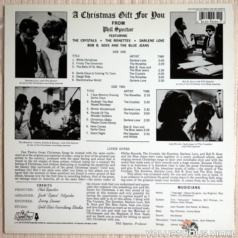 Various ‎– A Christmas Gift For You From Phil Spector - Vinyl Record - Back Cover
