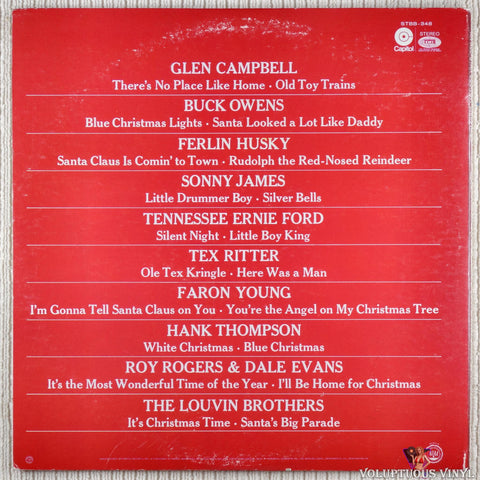 Various – An All-Star Country Christmas vinyl record back cover