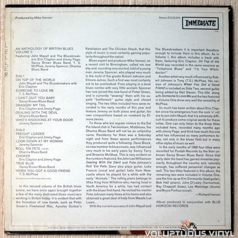 Various ‎– An Anthology Of British Blues, Volume 2 vinyl record back cover