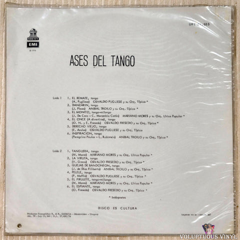 Various ‎– Ases Del Tango vinyl record back cover