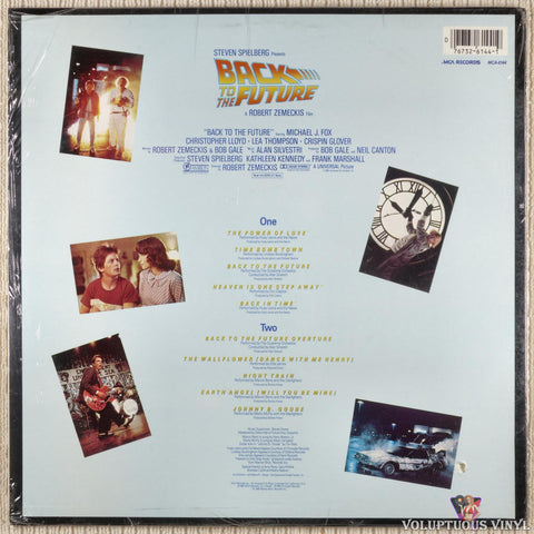 Various ‎– Back To The Future - Music From The Motion Picture Soundtrack vinyl record back cover