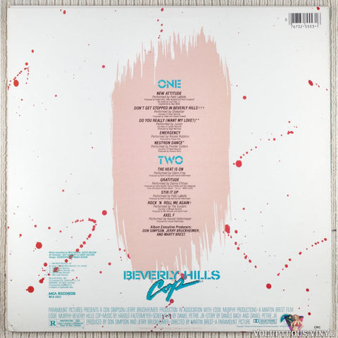 Various – Beverly Hills Cop - Music From The Motion Picture Soundtrack vinyl record back cover