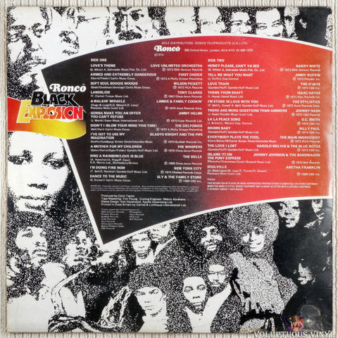Various ‎– Black Explosion vinyl record back cover