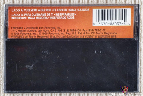Various – Boleros Por Amor Y Desamor cassette tape back cover