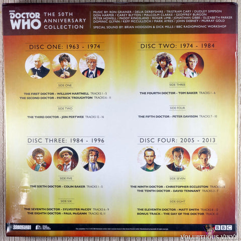 Various ‎– Doctor Who - The 50th Anniversary Collection vinyl record back cover
