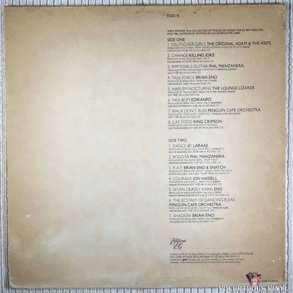 Various ‎– First Edition (1982) Vinyl, LP, Compilation – Voluptuous ...