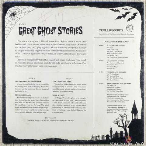 Various – Great Ghost Stories vinyl record back cover