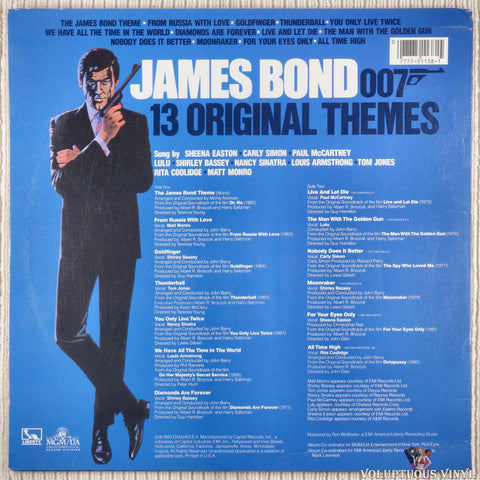 Various – James Bond - 13 Original Themes vinyl record back cover