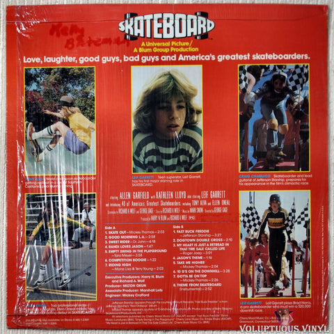Various ‎– Skateboard (An Original Soundtrack Recording) vinyl record back cover