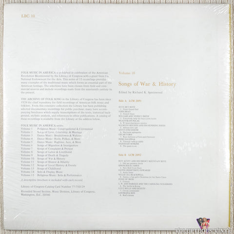 Various ‎– Songs Of War & History (1978) SEALED